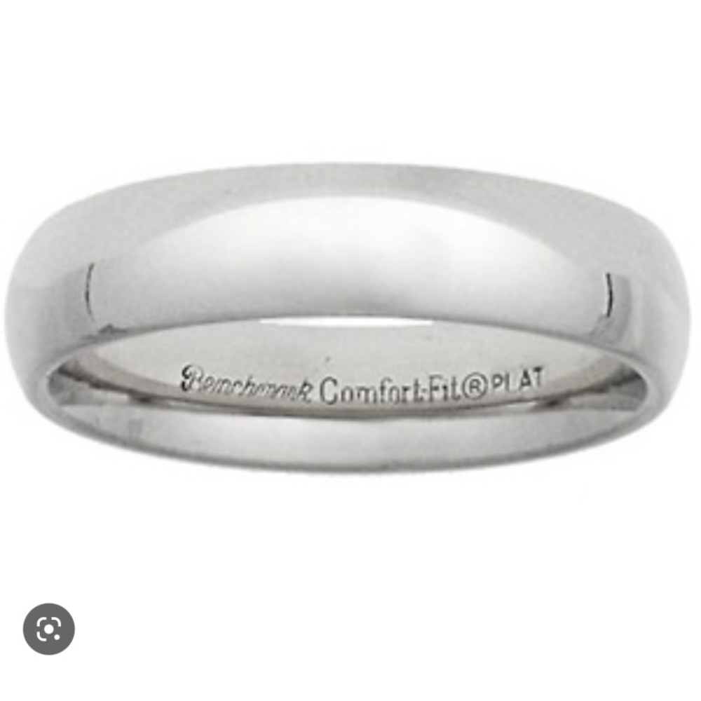 COPY - Men's / Women's Platinum Simple Plain Wedding Band Sz 9.5 mm BENCHMARK
